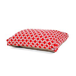 Red Links Large Rectangle Indoor Outdoor Pet Dog Bed With Removable Washable Cover By Majestic Pet Products