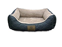 American Kennel Club Orthopedic Circle Stitch Cuddler Pet Bed, Gray