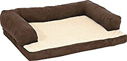 Aspen Pet Bolstered Ortho Pet Bed, 40 x 30″, Assorted Blue/Brown