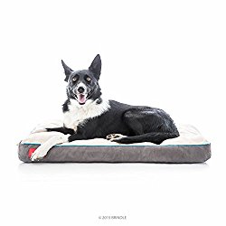 BRINDLE Soft Memory Foam Dog Bed with Removable Washable Cover – 34in x 22in – Khaki