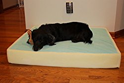Memory Foam Dog Pet Bed Mattress Core with Gel, Large Size L35xW38xH4-6 inches Made in USA