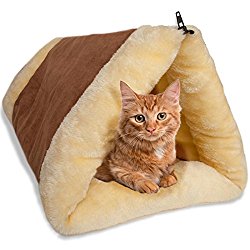 OxGord 2-in-1 Cat Pet Bed Tunnel Fleece Tube Indoor Cushion Mat Pyramid Pad For Dog Puppy Kitten Kitty Kennel Crate Cage Shack House