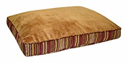 Petmate Microban Pet Bed Petmate Deluxe Pillow Bed with Microban, Gusseted Red/Gold Striped Chenille, 27-inch X 36-inch