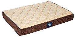 Serta Orthopedic Quilted Pillowtop Dog Bed, Large, Brown