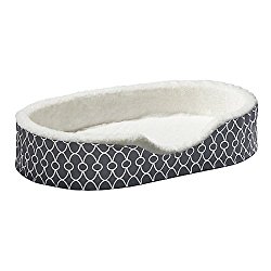 Midwest Homes for Pets CU43T-FGY Orthopedic Nesting Pet Bed for Dogs & Cats, Brown Geometric Pattern