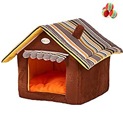Dog Cat House,M&G House Foldable Indoor Pet Bed Soft Kennel Mat Pad Warm Puppy Cushion Basket Autumn Winter L