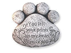 Pet Paw Print Memorial Stepping Stone- “Prints On My Heart”