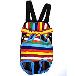 Cosmos Medium Size Colorful Strip Pattern Pet Dog Legs Out Front Carrier Bag
