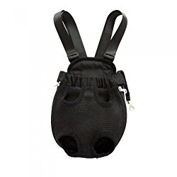 Docooler Pet Bag Dog Cat Carrier Five Holes Backpack Front Chest Backpack Black Size M
