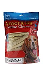 Pet Factory 28209 5″ Rawhide Chip Rolls for Dogs 50 Pack