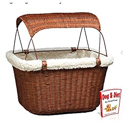 Pet Dog Bike Basket , Cycle Dog Carrier , Road Bicycle Wicker Doggy Storage , Puppy Basket Mount Rack & eBook by Easy2Find