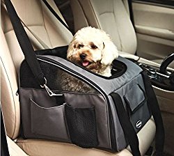 Pettom Pet Car Seat Carrier for Dog Cat ,Lookout Booster Seat (Large, Grey)