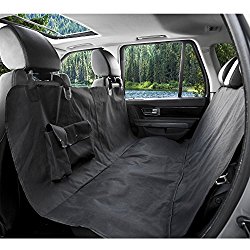 BarksBar Original Pet Seat Cover for Cars – Black, WaterProof & Hammock Convertible