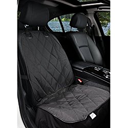 BarksBar Pet Front Seat Cover for Cars – Black, WaterProof & Nonslip Backing