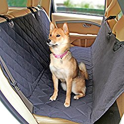 LerriPets Dog Car Seat Cover – Pet Waterproof Hammock for Cars and SUVs – with Dog Seat Belt Included