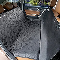 MOKOQI Pet Travel Barrier Dog Seat Covers With Adjustable Seat Anchors And Seat Belt Opening WaterProof & NonSlip Backing Dog Car Hammock For All Cars Trucks SUV(Black)