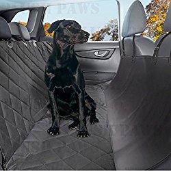 Pet Seat Cover Waterproof 2 Bonus Pet Car Seat Belts & 2 Harness, Hammock, Side Flaps, Seat Anchors, Non Slip Silicone, Quilted, Machine Washable Cars, Trucks, SUVs & Vehicles-Black