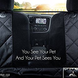 Say Goodbye To A Messy Back Seat! Our Premium Dog Car Seat Cover- Hammock Style. The Only One With The “ClearView Window” Keeps Your Pet Calm. You See Your Pet And Your Pet Sees You! BONUS: Seat Belt