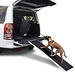 6Ft Portable Aluminum Folding Pet Paw Safe Dog Ramp Ladder Incline Car Truck SUV