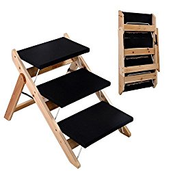 New Portable Folding 2-in-1 Wooden Pet Ramp & Stairs Dog Cat Animal Steps Ladder