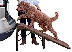 Pet Gear Free-Standing Extra Wide Carpeted Pet Ramp, Chocolate