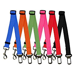 6 Colors Cat Dog Car Safety Seat Belt Harness Adjustable Pet Puppy Pup Hound Vehicle Seatbelt Lead Leash for Dogs (Random Color)
