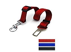 Strimm Adjustable Nylon Pet Dog Car Safety Seat Belt Tether Travel Harness Auto Vehicle Restraint Lead Strap for Small Medium Large Dogs