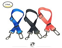wangstar Pet Dog Seat Belt for Cars, 3 Pack, Nylon Made, Dog Restraint Harness Lead, Adjustable Length Car Safety Seatbelt Harness for Dogs