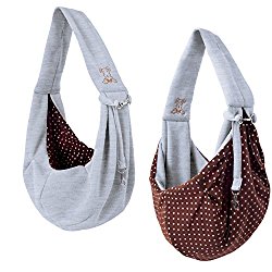 iPrimio169 Dog/Cat Hands Free – Reversible Sling Carrier Bag / Papoose. Super Soft Pouch and Tote – Grey