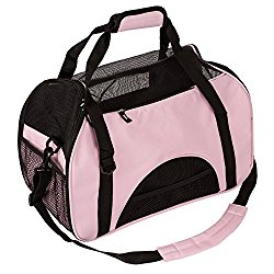Pettom Pet Carrier for Dogs & Cats Comfort Airline Approved Travel Tote Soft Sided Bag for Pets below 15 lbs 19″ L x 10″ W x 13″ H