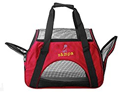 ZAMPA Soft-Sided Kennel, For Small Size Puppies & Cat’s Carrier. With 2 Openings + Shoulder Strap Great For Travel. Foldable & Space-Free – Red