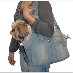 Anima Denim Open Top Pet Carrier for small dogs only