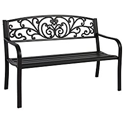 Best Choice Products 50″ Patio Garden Bench Park Yard Outdoor Furniture Steel Frame Porch Chair Seat