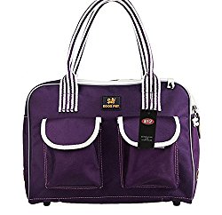 BETOP HOUSE Purple Oxford Pet Dog Carrier Bag Portable Purse (Medium)