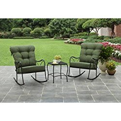 Better Homes and Gardens Seacliff 3-Piece Rocking Chair Bistro Set (Green)