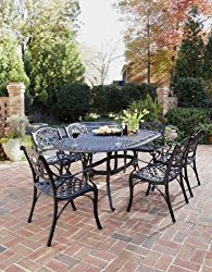 Home Styles 5554-338 Biscayne 7-Piece Outdoor Dining Set, Black Finish