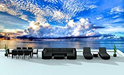 Urban Furnishing.net – BLACK SERIES 19 Piece Outdoor Dining and Sofa Sectional Patio Furniture Set