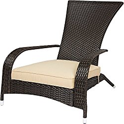 Best ChoiceProducts Wicker Adirondack Chair Patio Porch Deck Furniture Outdoor All Weather Proof
