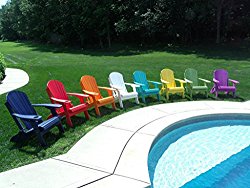 Poly Lumber Wood Folding Adirondack Chair with Cup Holder – Yellow