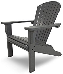 POLYWOOD SH22GY Seashell Adirondack Chair, Slate Grey