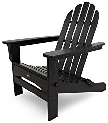 Trex Outdoor Furniture Cape Cod Folding Adirondack Chair, Charcoal Black