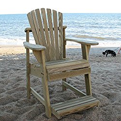 Weathercraft Designers Choice Treated Balcony Adirondack Chair with Footrest – Natural