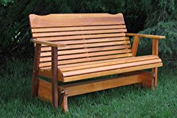 4′ Cedar Porch Glider W/stained Finish, Amish Crafted