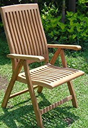 Grade-A Teak Wood Luxurious Reclining Folding Arm / Captain Dining Chair [Model: Marley] #WHDCARMR