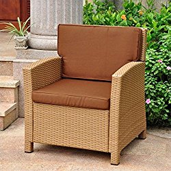 International Caravan Valencia All-Weather Wicker Contemporary Patio Lounge Chair with Cushions