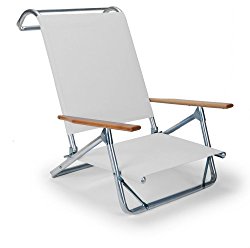 Telescope Casual Original Mini-Sun Chaise Folding Beach Arm Chair, White