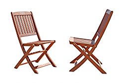 VIFAH V04 Outdoor Wood Folding Chair, Set of 2