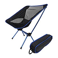 JTZXW Beach Folding Portable Ultralight Chair with Carry Bag for Storage, Front for Campaing Hiking BBQ Fishing Traveling,Heavy Duty 330lb Capacity (Dark blue)