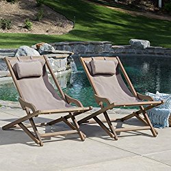Northland Outdoor Wood and Canvas Sling Chair (Set of 2) (Grey)