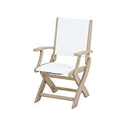 POLYWOOD 9000-SA901 Coastal Folding Chair, Sand/White Sling